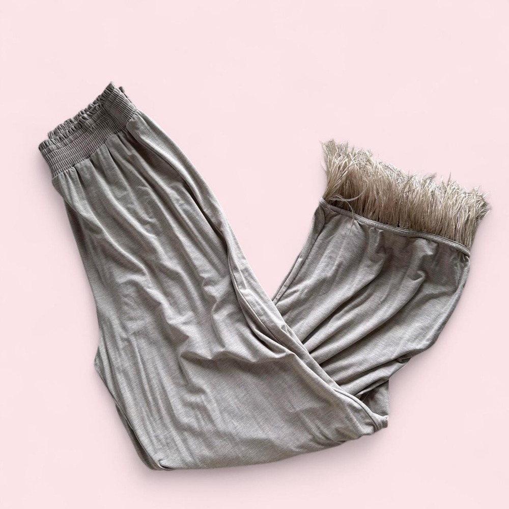 We Wore What Feather Trim Trousers — Size M